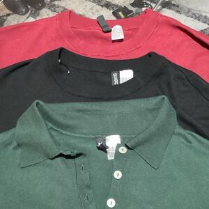 H&M 3 Sweaters. Green, Black, Burgundy